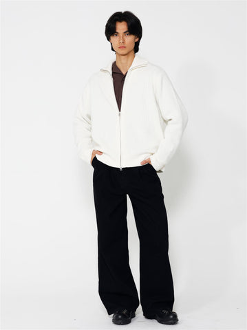 Lian Merino Full Zip Sweater - Cream - F5 Concept Store
