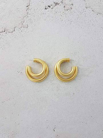 Twin Hoops - Antique Gold - F5 Concept Store