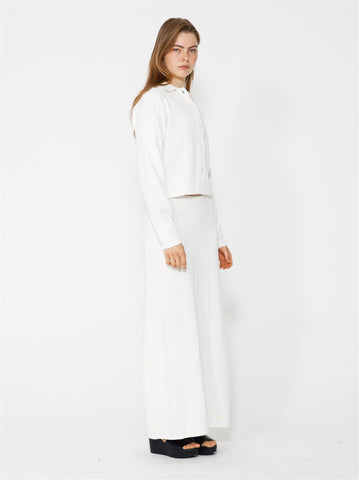 Lisha Cardigan - White/Off White Stripes - F5 Concept Store