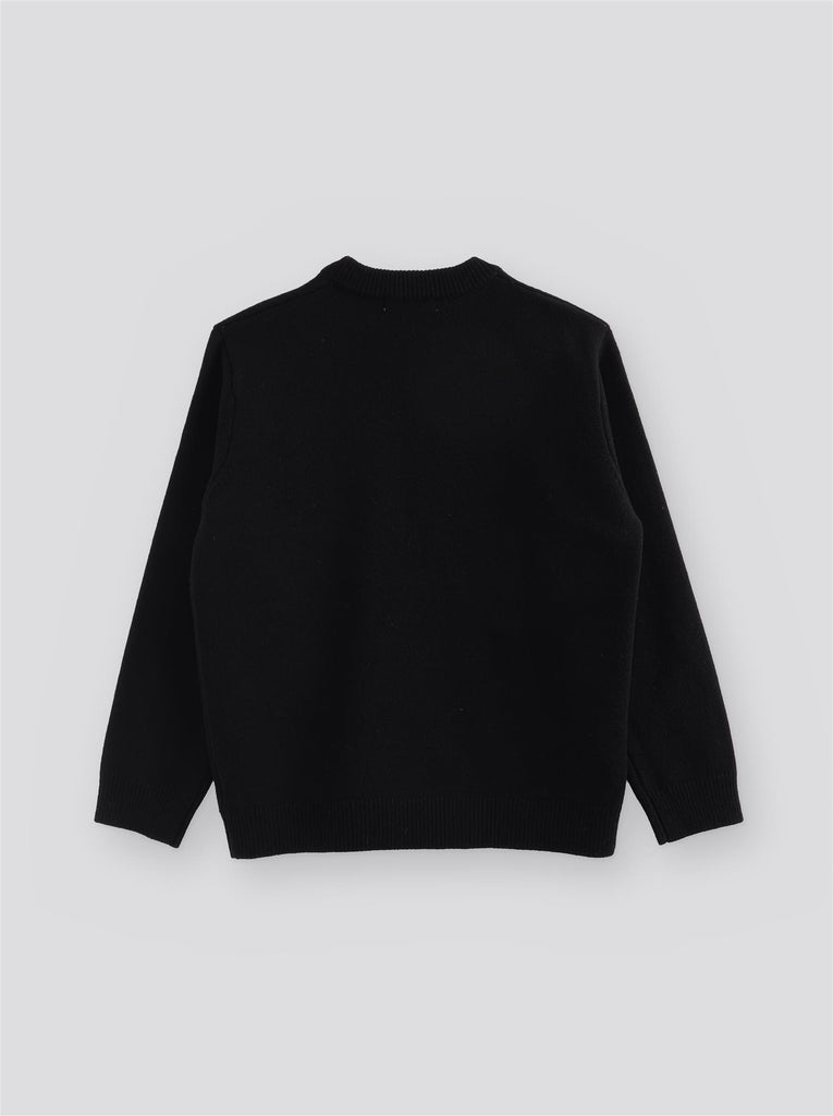 Heart Wool Sweater - Black
