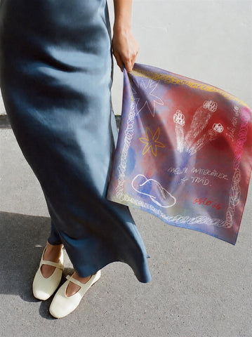 Julie Aida Art Silk Scarf - Mixed