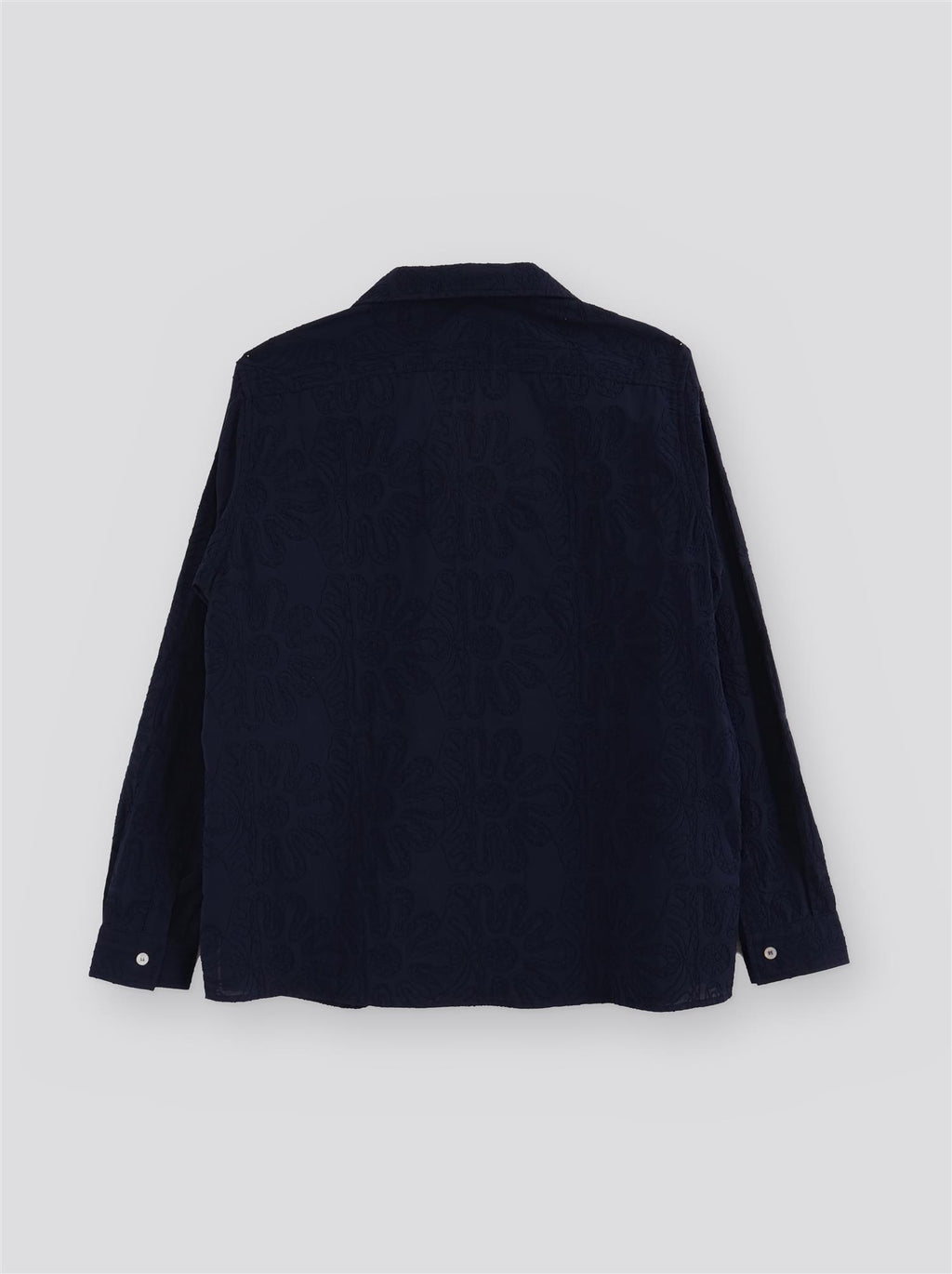 Lew Longsleeve Shirt - Navy Blue Embroidery - F5 Concept Store
