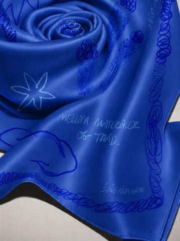 Julie Aida Art Silk Scarf - Blue - F5 Concept Store