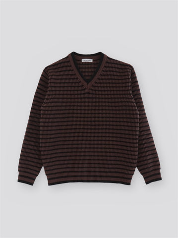 Zimo Wool Sweater - Brown/Black Stripes