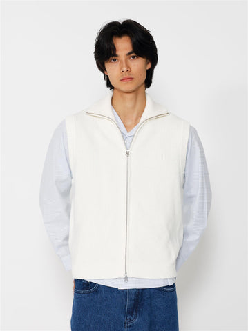 Huan Merino Full Zip Vest - Cream - F5 Concept Store
