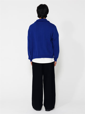 Lian Cotton Full Zip Sweater - Royal Blue