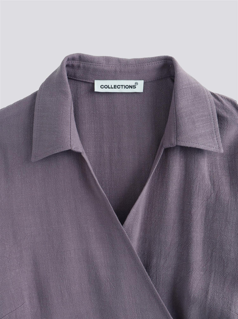 Lucja Wrap Top - Dark Lilac