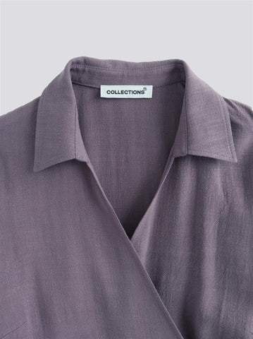 Lucja Wrap Top - Dark Lilac