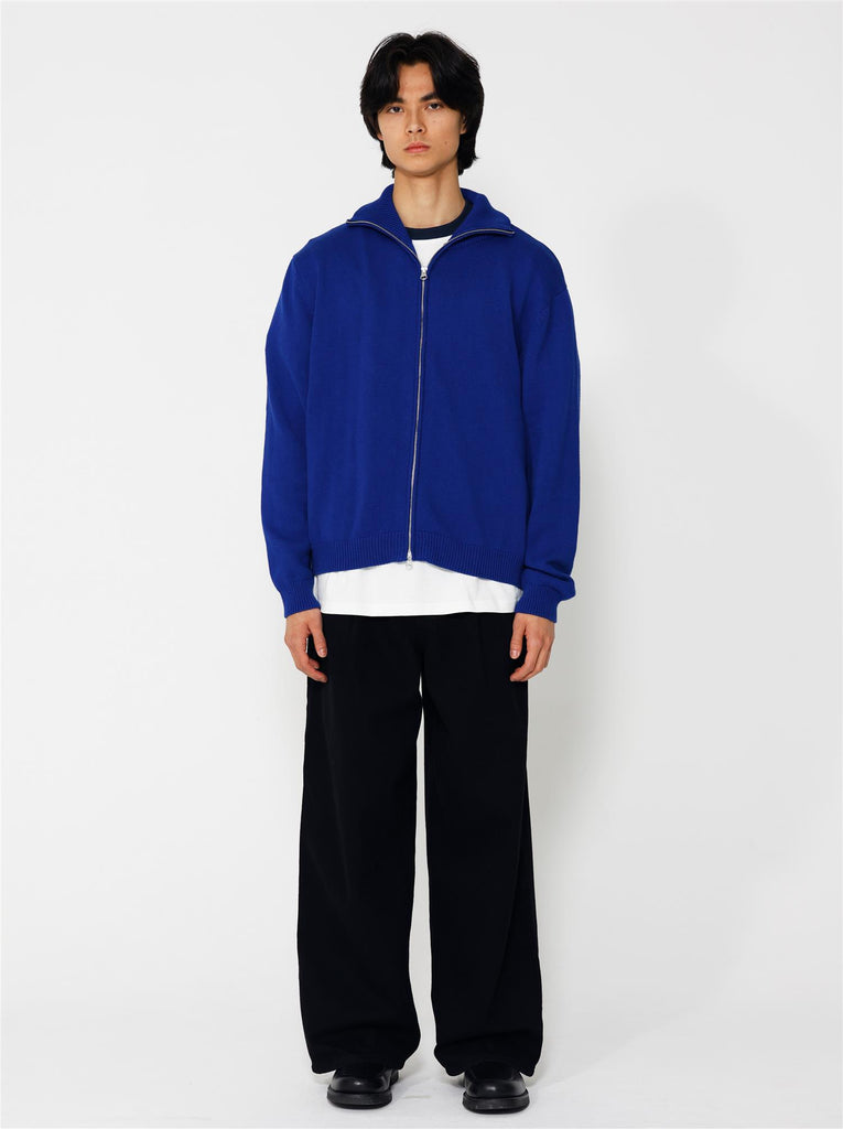 Lian Cotton Full Zip Sweater - Royal Blue