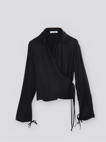 Lucja Wrap Top - Black